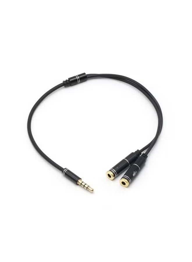 محول سماعة ميكروفون موبايل 3.5 ملم، كابل تمديد ميكروفون وسماعة، محول جاك Aux لهاتف، كمبيوتر، لابتوب - Image 2